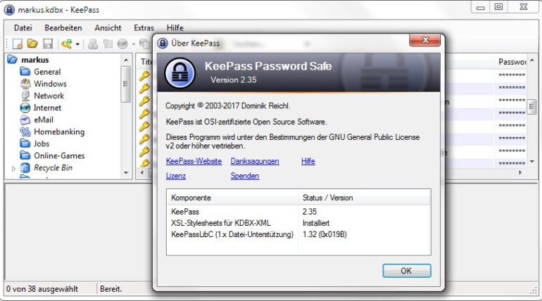 Kostenloses KeePass-Tool für sichere Passwörter